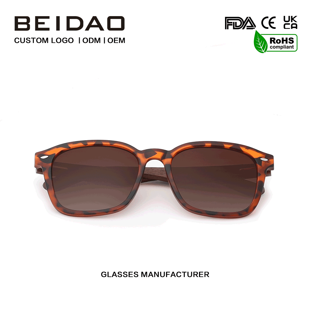 Жоғары сапалы Wlanut Wooden TR90 жақтау поляризацияланған күннен қорғайтын көзілдірік