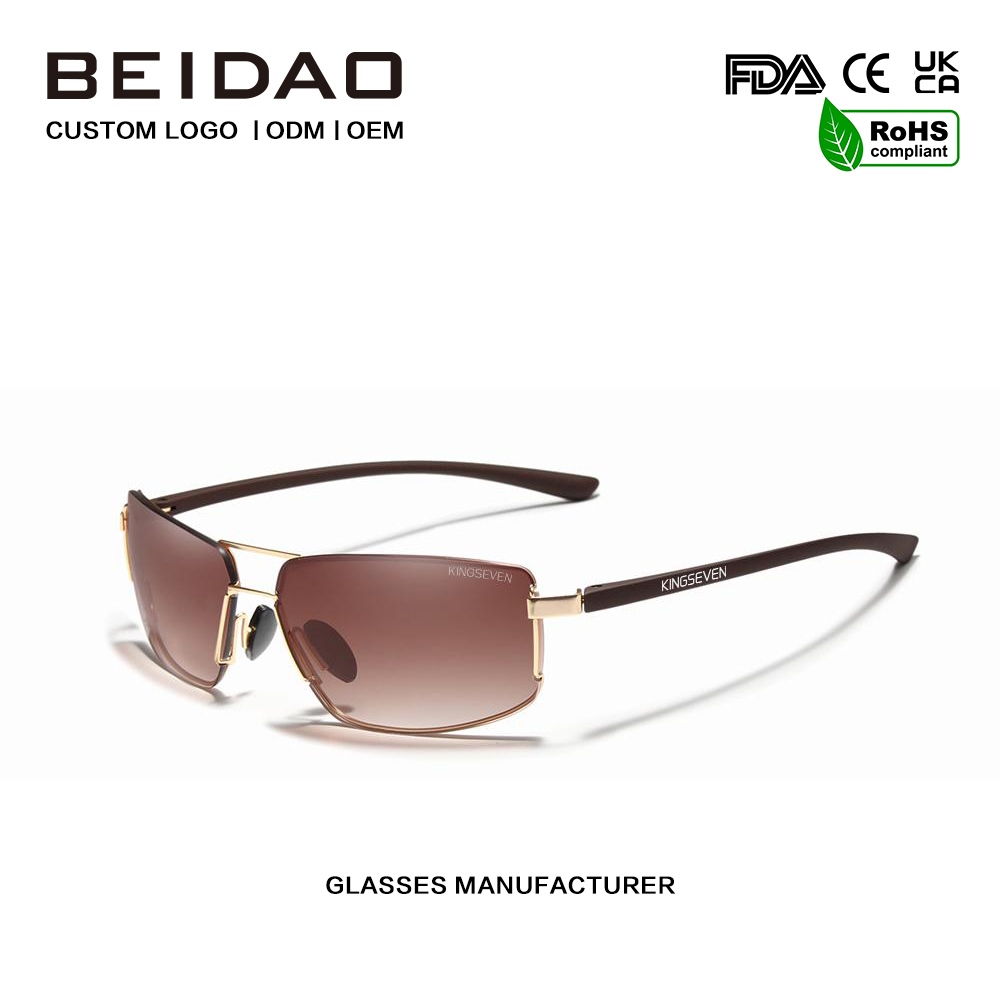 Unisex Vintage шаршы алюминий поляризацияланған күннен қорғайтын көзілдірік